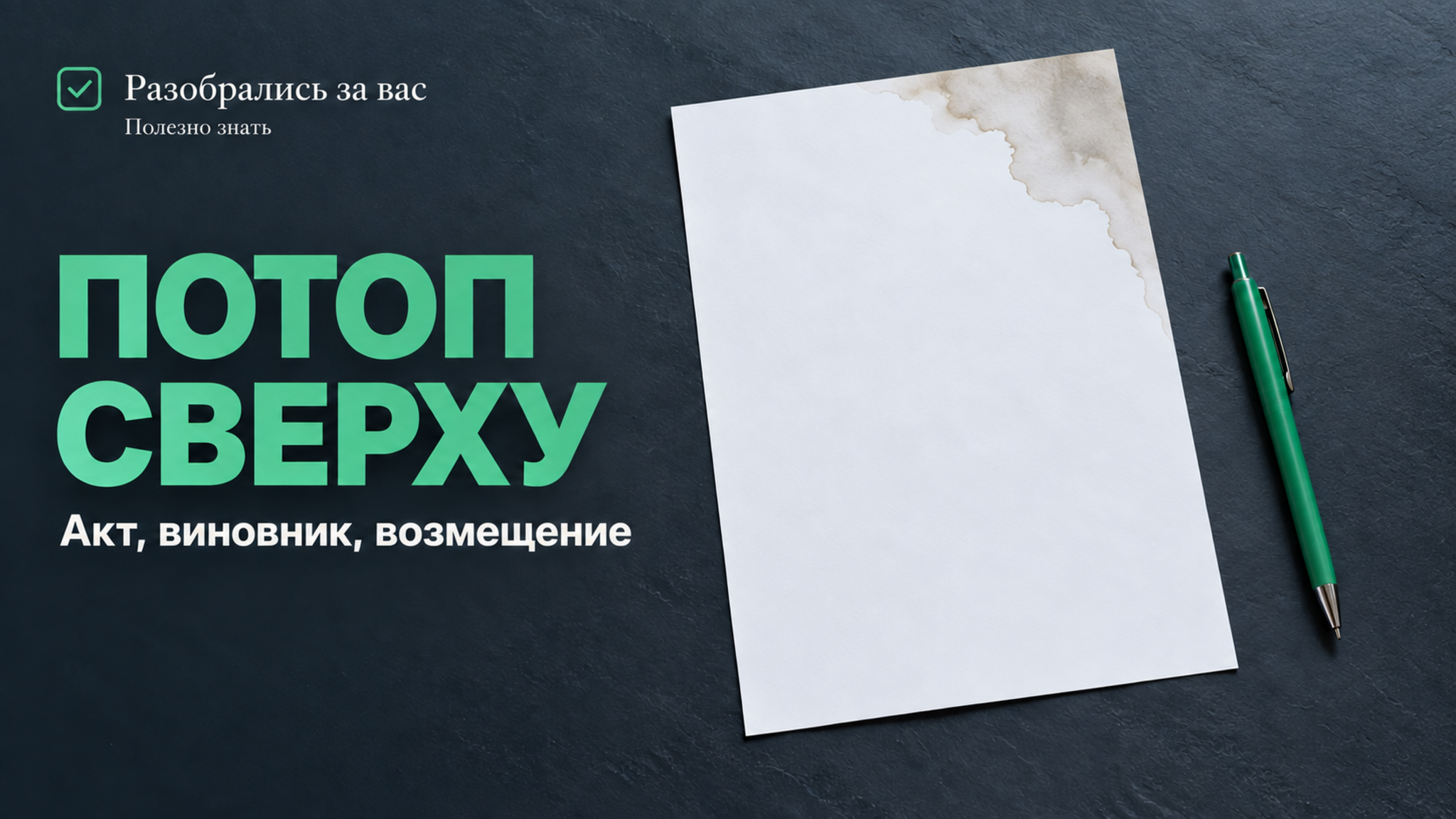 Соседи затопили квартиру: как составить акт до ремонта и что требовать